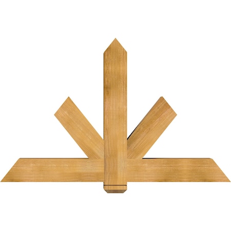 Ekena Millwork Kennewick Rough Sawn Timber Gable Bracket, Western Red Cedar, 60"W x 38"H x 6"D x 6"F, 15/12 Pitch GBW060X38X0606KEN00RWR